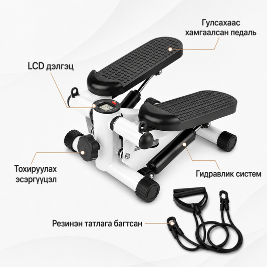 Mini Stepper - Resistance Band & LCD Display