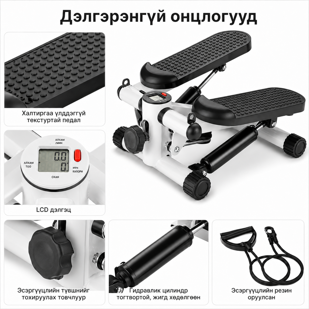 Mini Stepper - Resistance Band & LCD Display
